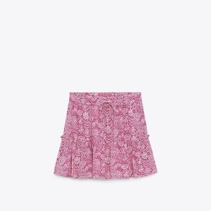 Zara Pink Floral Mini Skirt